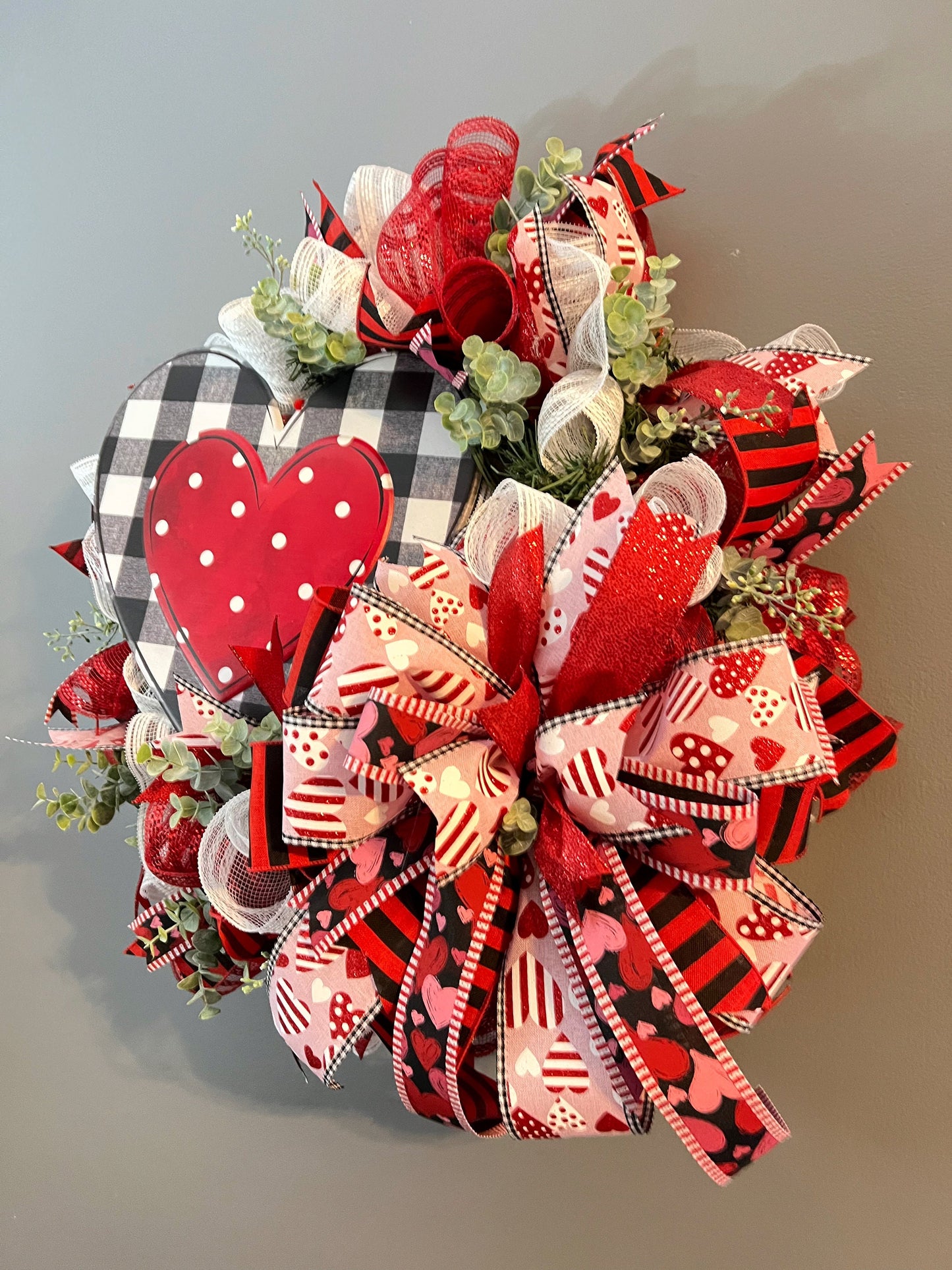 Valentines Heart Front Door, Valentines Wreath Front Door, Every Day Wreath, Valentines Gift, Valentines Decoration