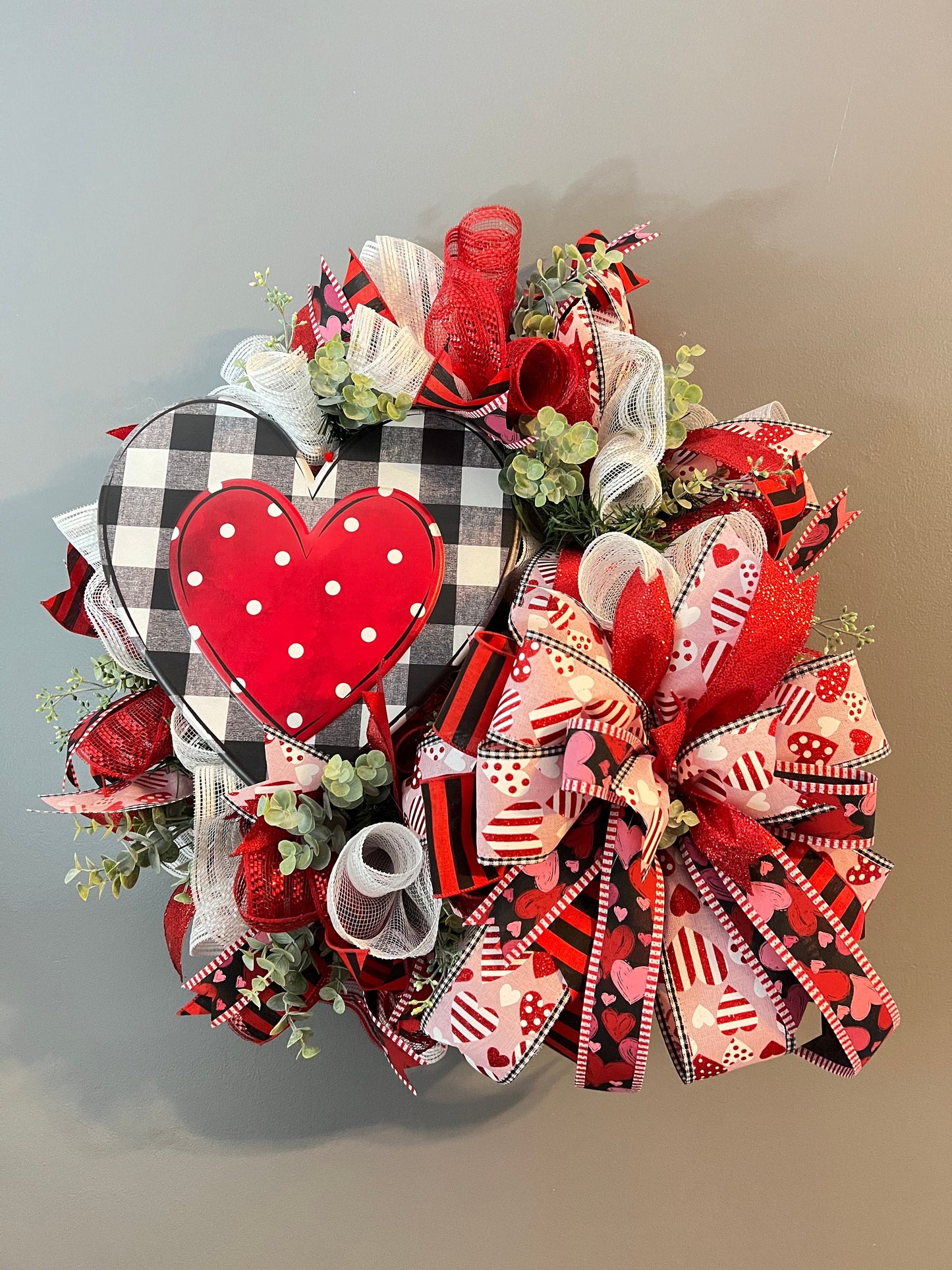Valentines Heart Front Door, Valentines Wreath Front Door, Every Day Wreath, Valentines Gift, Valentines Decoration