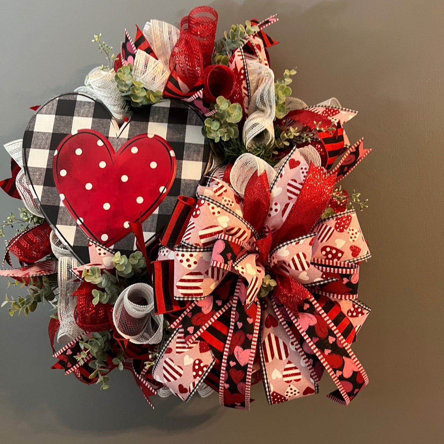 Valentines Heart Front Door, Valentines Wreath Front Door, Every Day Wreath, Valentines Gift, Valentines Decoration