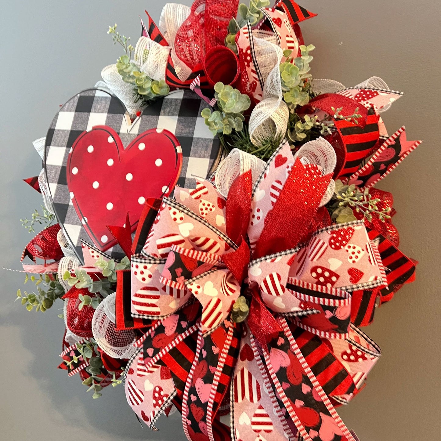 Valentines Heart Front Door, Valentines Wreath Front Door, Every Day Wreath, Valentines Gift, Valentines Decoration