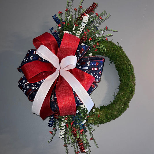 Fourth of July Wreath for Front Door, Patriotic Wreath, 4th of July Wreath for Front Door, Patriotic Wreath, Red White and Blue