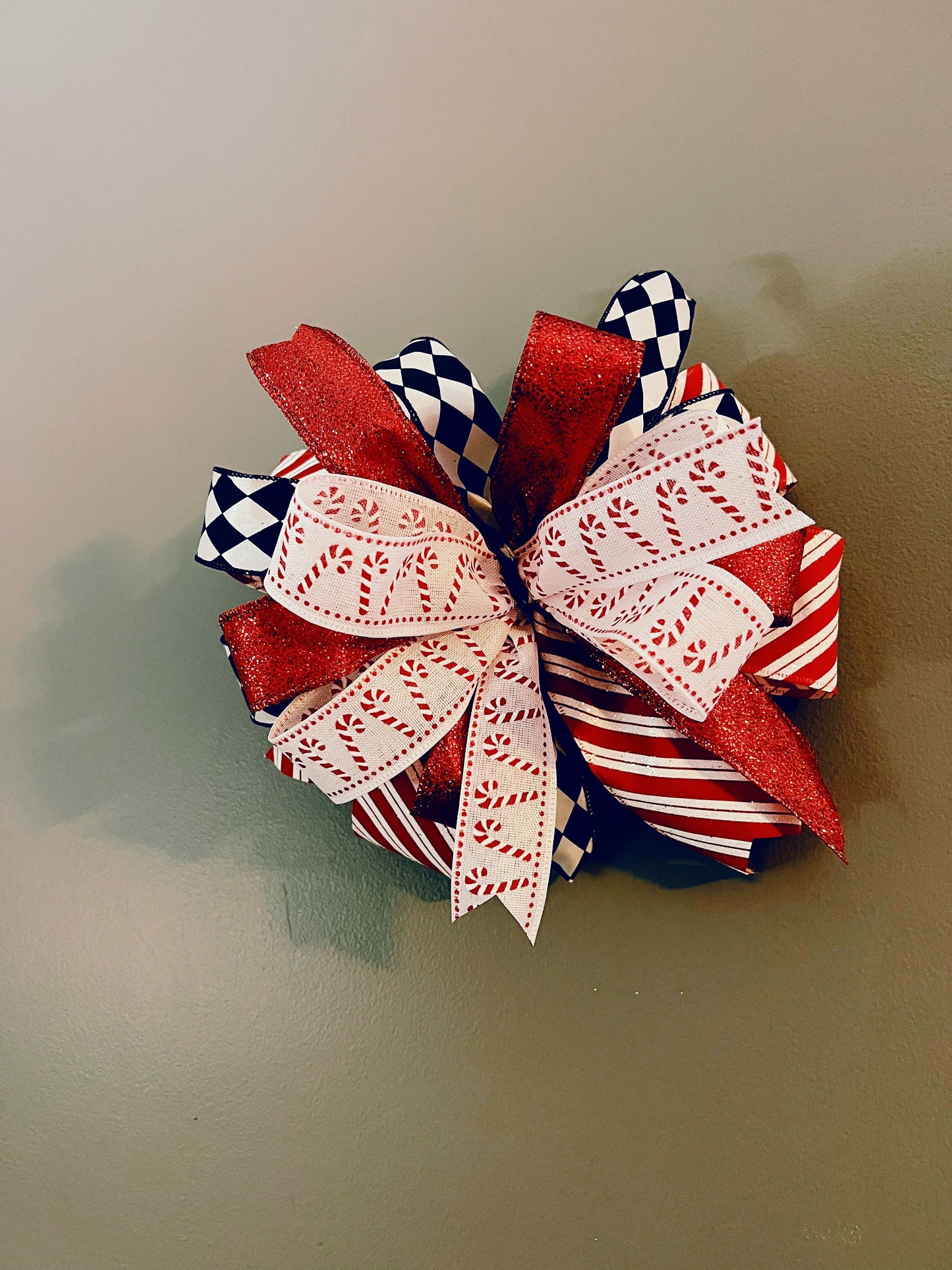 Christmas Candy Cane Lantern Bows Five Pack, Christmas Bows, Christmas Lantern Bows, Candy Cane Bows, Christmas Decoration, Designer Pack