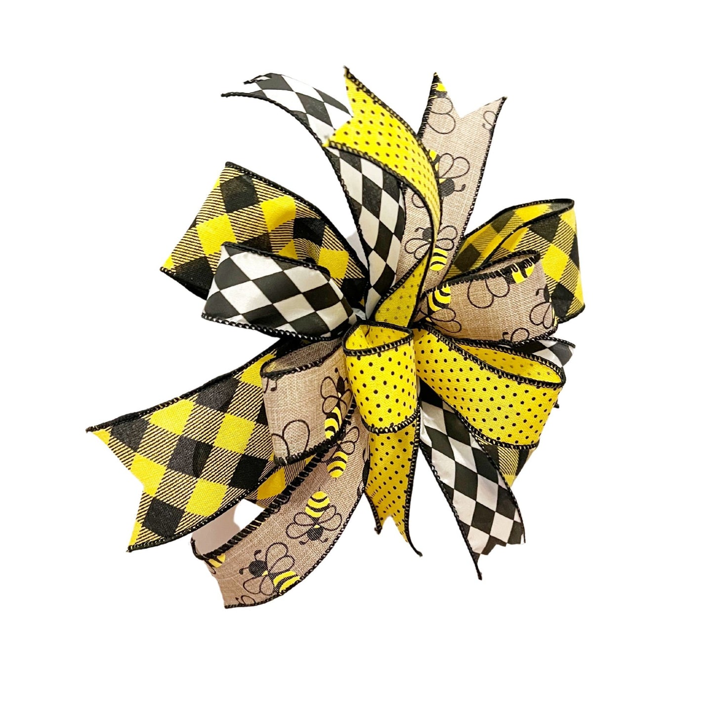 Bee Bow for Lantern, Bee Wreath Bow, Bee Home Decor, Bee Decorations, Housewarming Gift, Christmas Gift, Gifts for Her