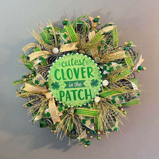 St Patrick’s Day Wreath, Front Door Decor, St. Patricks Day Wreath, Green and Gold Wreath, St. Patricks Day Front Porch, Saint Patty