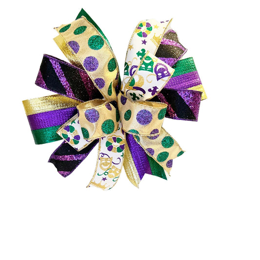 Mardi Gras Lantern Bow, Mardi Gras Decoration, Mardi Gras Party Decor, Mardi Gras Gift, Mardi Gras Bow, Mardi Gras Party Decor