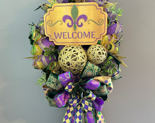 Mardi Gras Wreath For Front Door